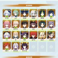 59级/42黄/男主/22个五星角色/7个五星武器 0命千织,0命闲云,2命娜维娅,0命芙宁娜,0命莱欧斯利,0命那维莱特,0命林尼,1命迪希雅,0命艾尔海森,0命纳西妲,0命提纳里,0命申鹤,0命优菈,0命雷电将军,0命枫原万叶,0命胡桃,满命魈,1命刻晴,2命七七,1命琴,0命莫娜,0命迪卢克,精1裁断,精1最初的大魔术,精1裁叶萃光,精1四风原典,精1和璞鸢,精1天空之刃,精1风鹰剑
