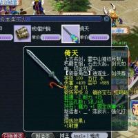 100 级物理剑（倚天）属性：100 级剑，伤害 388，命中 580，总伤约 610，单加力量 23锻炼：8 段红玛瑙，4 孔，万里横行符石